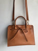 MANSUR GAVRIEL Sun Brown Tan Camel Vegetable Leather Bow Shoulder Bag Purse