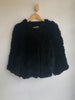 BARNEY'S NEW YORK Black Rabbit Fur Evening Shawl Crop Bolero Dress Jacket M