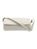 DEVEAUX  Raja White Cylinder Round Smooth Leather Baguette Shoulder Bag Purse