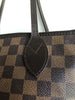 LOUIS VUITTON Neverfull MM Damier Ebene Brown Canvas Leather Tote Bag Purse