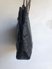 CHANEL Vtg 1996 Black Leather Medium Square Crossbody Quilted Tote Bag Purse