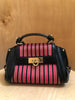 SALVATORE FERRAGAMO Sofia Pink Black Crossbody Leather Mini Satchel Bag Purse