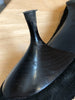 FENDI Vtg Black Suede Leather FF Zucca Monogram Pointed Toe Kitten Heel 36.5/7