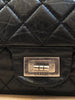 CHANEL Reissue 2.55 227 Flap Large Gray Navy Quilt Leather Shoulder Bag Purse