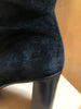 GUCCI Vtg Tom Ford Black Suede Leather Interlocking GG Logo Knee High Boot 37.5