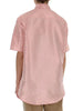 MIU MIU Light Pink Silk Nylon Short Sleeve Floral Applique Shirt Top Blouse 38
