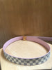 LOUIS VUITTON LV Initiales Pink Damier Azur Plaid Reversible Leather Belt 90/36