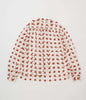 BODE Mens Unisex Diamond Lace Crochet Cream Brown Red Long Sleeve Shirt Top L/XL