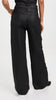 3X1 $385 Flip Black Wax Coated Silver Stud Wide Leg Pant Denim Jean 25