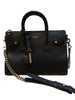 SAINT LAURENT YSL Black Nano Sac De Jour Pebbled Leather Silver Mini Bag Purse