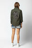 ZADIG & VOLTAIRE Tackl Military Army Green Embellished Utility Shirt Jacket L