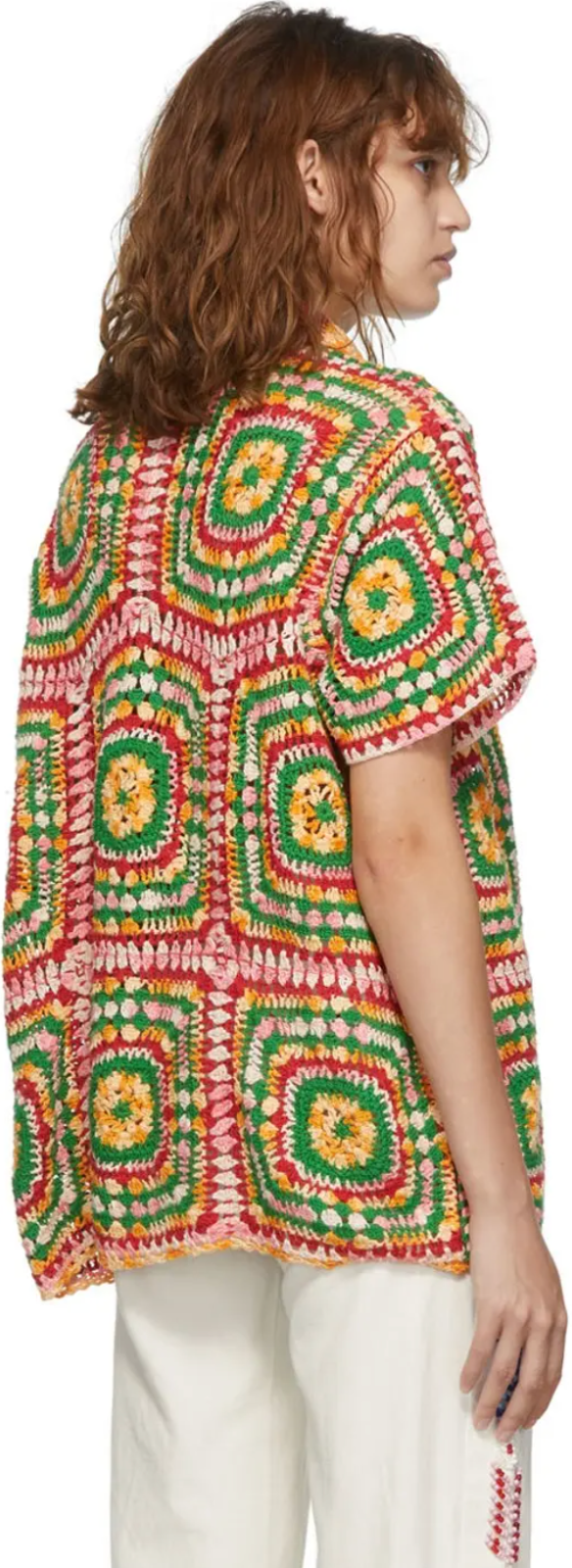 BODE Unisex Men's Manchester Multicolor Crochet Knit Button