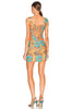 MIAOU NWT Vivi Parisian Flower Floral Print Orange Blue Sleeveless Mini Dress S