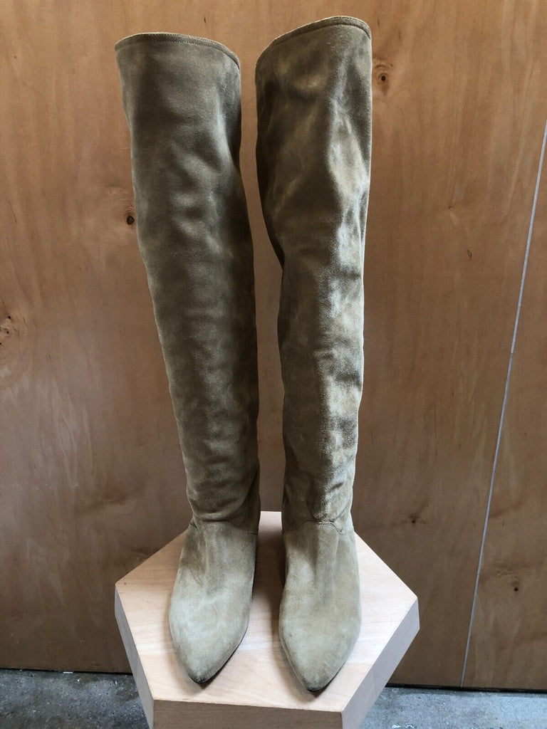 ISABEL MARANT Skarlet Taupe Beige Camel Suede Leather Flat Knee High Boot 38