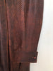 SOPHIE HONG	Rare Dark Brown Orange Snakeskin Embossed Silk Lapel Jacket Coat L