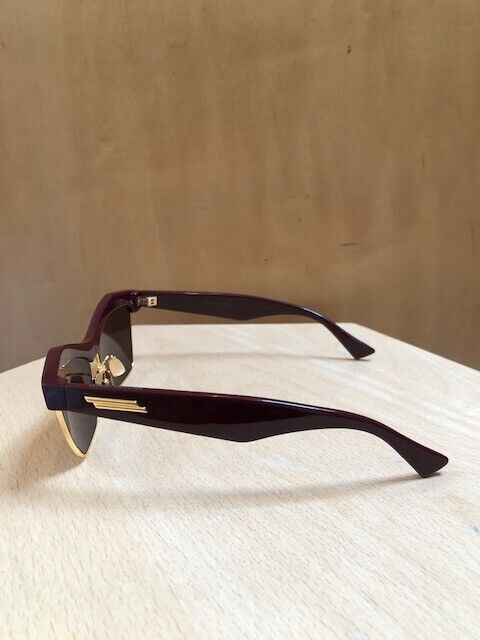 BOTTEGA VENETA BV1099S Maroon Red Burgundy Cat Eye Reflective Glasses Sunglasses