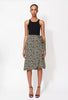 CELINE Phoebe Philo Leaf Floral Print Black Yellow Creme Viscose Wrap Skirt 38/6