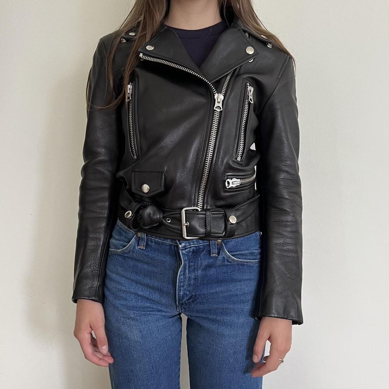 EU34★SALE☆ACNE Studios☆MOCKレザーバイカージャケット Acne Studios MOCK レザーバイカージャケット 34 羊革