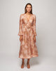 ZIMMERMANN NWT Kaleidoscope Pink Floral Print Linen Belted Beaded Midi Dress 0