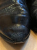 SAINT LAURENT  Mens Black Crinkled Leather Western Zip Up Ankle Boots 42/10