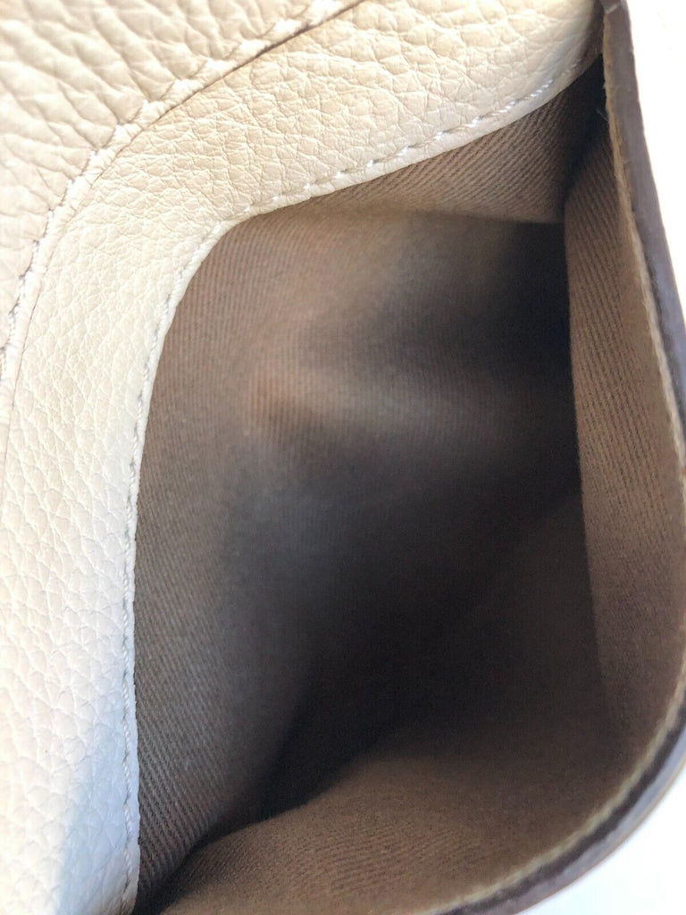 CHLOE Marcie Mini Cloud Gray Beige Leather Crossbody Saddle Shoulder Bag Purse