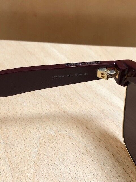 BOTTEGA VENETA BV1099S Maroon Red Burgundy Cat Eye Reflective Glasses Sunglasses