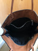 PRADA 2023 $1900 Softy Brown Triangle Logo Medium Leather Shopper Tote Bag Purse