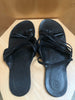 THE ROW Cannes Black Crossover Strap Leather Strappy Slide On Flat Sandal 39/9