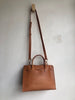 MANSUR GAVRIEL Sun Brown Tan Camel Vegetable Leather Bow Shoulder Bag Purse