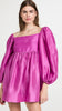 AZEEZA NEW Cameron Orchid Purple Pink Empire Waist Long Sleeve Silk Mini Dress L