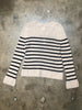 KHAITE Tilda Beige Black Stripe Print Cashmere Knit Sweater L