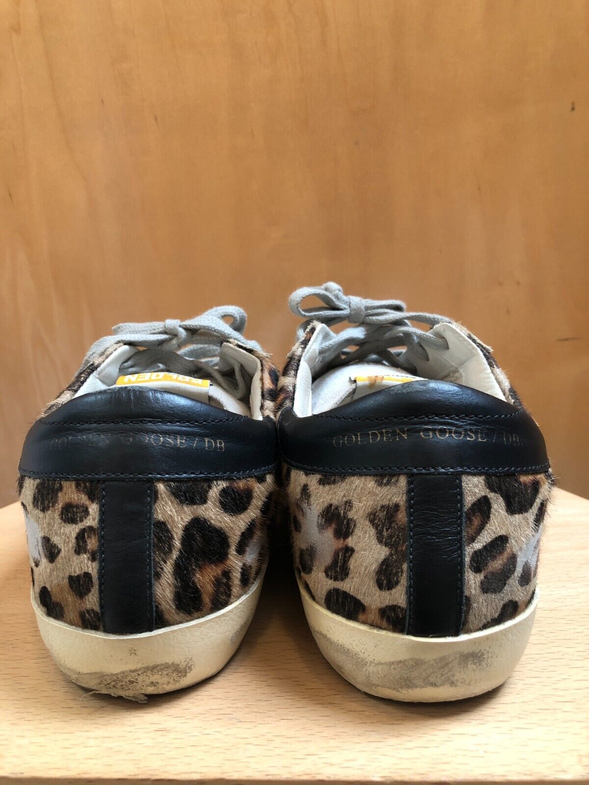 GOLDEN GOOSE Seastar Superstar Leopard Print Calf Pony Hair Leather Sneaker 40