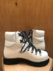 PROENZA SCHOULER White Leather Black Lug Sole Cord Ankle Combat Hiking Boot 37