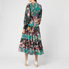 ZIMMERMANN NWT Allia Spliced Blue Multicolor Floral Print Silk Patchwork Dress 0