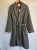 VINCE $800 Pebbled Grey Boucle Tweed Long Wool Belted Jacket Coat S/M/L