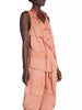 ISABEL MARANT Nadea Peach Button Up Tie Cargo Vest Nazemi Slouch Pant Set 36/4