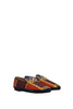 LOEWE Monogram Cloth Fabric Plaid Logo Gem Stone Embellished Loafer Shoes 40