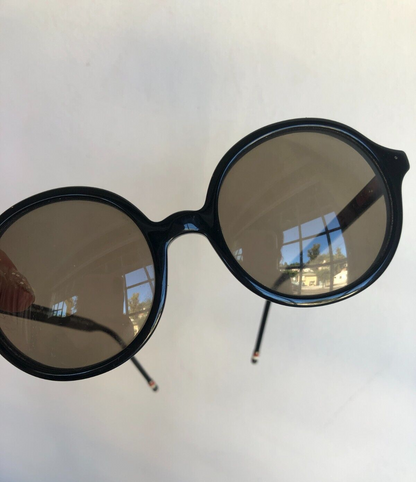 THOM BROWNE TB-500 Circular Round Frame Black Tip Accent Glasses Sunglasses