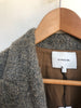 VINCE $800 Pebbled Grey Boucle Tweed Long Wool Belted Jacket Coat S/M/L