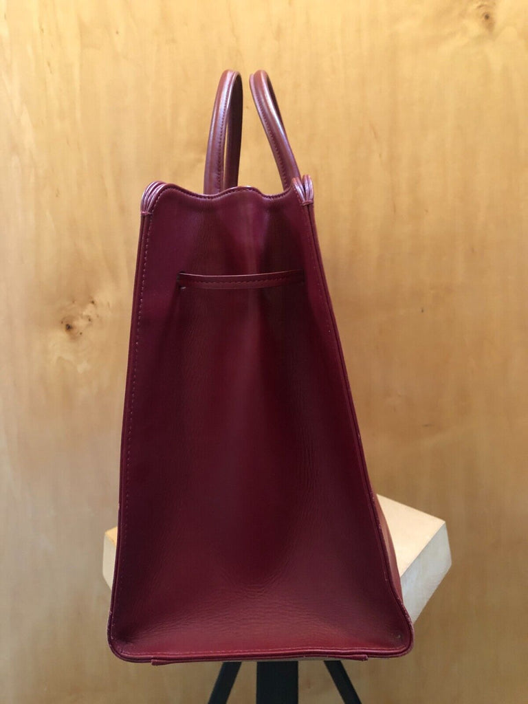 MANSUR GAVRIEL Sun Rococo Dark Red Leather Large Tie Bow Shoulder Hand Bag Purse