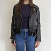 ACNE STUDIOS	Mock Black Leather Asymmetric Zip Belted Moto Biker Jacket 36/4