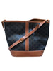 CELINE Brown Monogram Triomphe Print Canvas Medium Bucket Shoulder Bag Purse