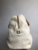 PRADA Caribu Off White Ivory Leather Large Weekender Duffle Shoulder Bag Purse