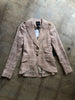 SMYTHE NWT $800 Equestrian Beige Pink Plaid Print Intermix Wool Jacket Blazer 2