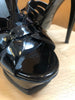 SAINT LAURENT  Tribute Black Patent Leather Woven Platform High Heel Sandals 36