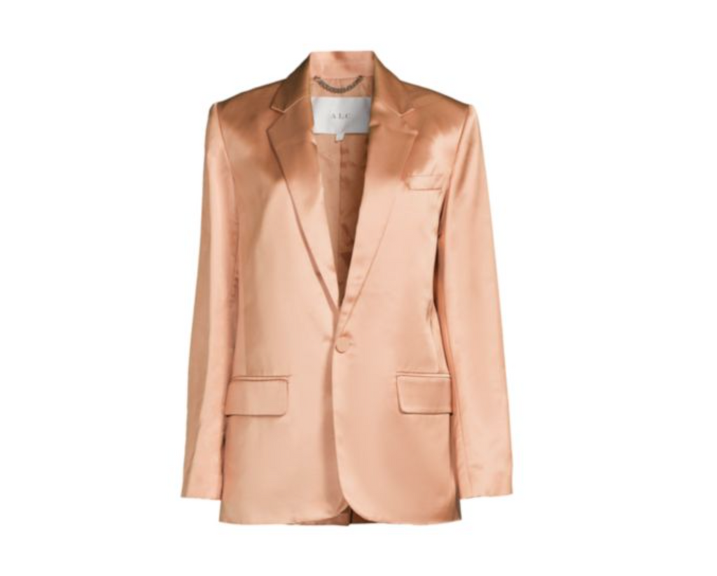 A.L.C ALC Dakota Sirocco Pink Champagne Notch Lapel Semi Shiny Jacket Blazer 4