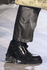 MAISON MARGIELA Men's Black FW17 Leather Buckle Ankle Metal Combat Boot 44/11