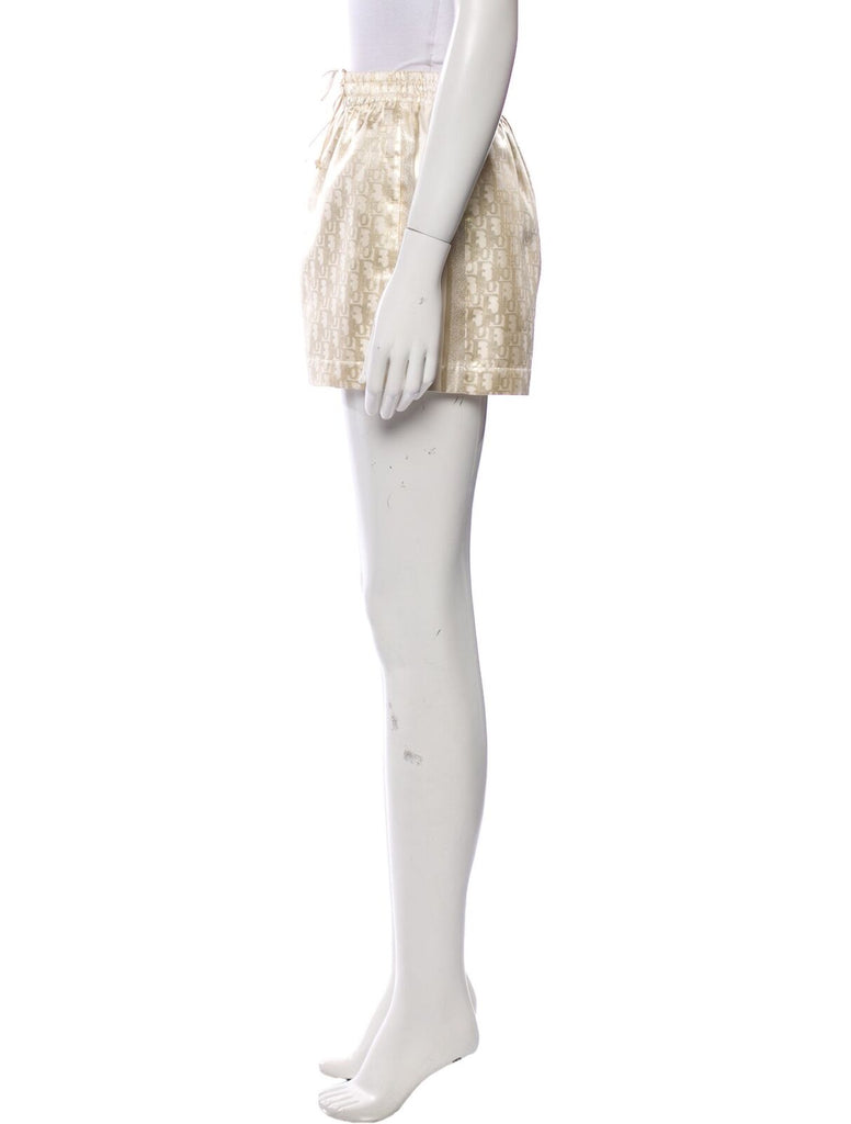 CHRISTIAN DIOR Metallic Gold Monogram Elastic Waist Silk Dress Shorts –  Gift of Garb