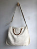 PRADA Caribu Off White Ivory Leather Large Weekender Duffle Shoulder Bag Purse