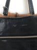 CELINE Vertical Cabas Black Brown Fur Leather Large Shoulder Bag Purse Tote